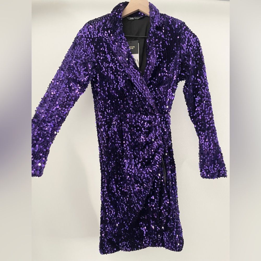ZARA SEQUIN BLAZER DRESS 043/022 - Picture 2 of 14